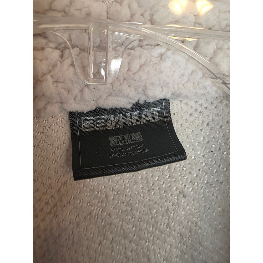 32 Degrees Heat Womens Sherpa Fleece Shacket Ivory Button Up Jacket M/L - Picture 3 of 10